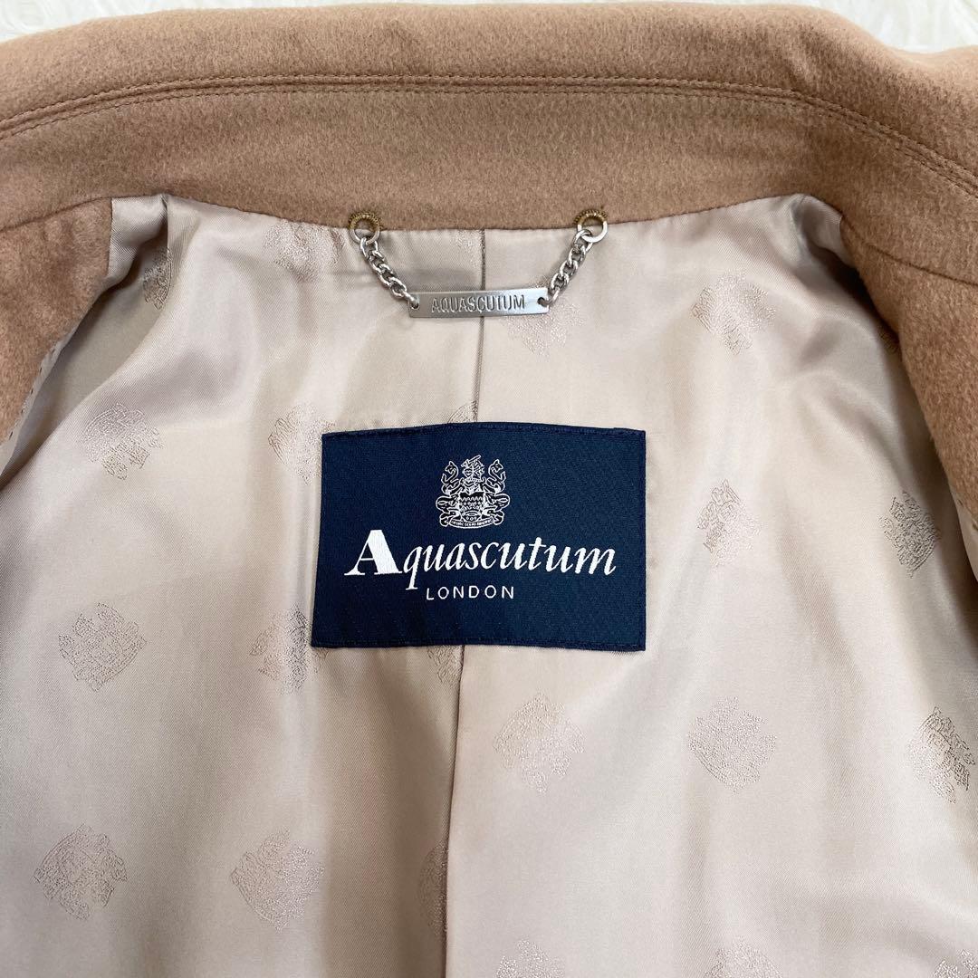 【極美品】アクアスキュータム カシミヤ 100% チェスターコート キャメル