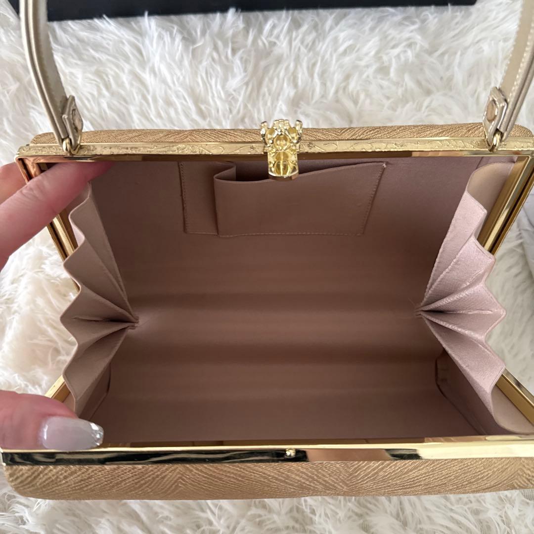 【美品】ゴールドの下駄とバッグのセット