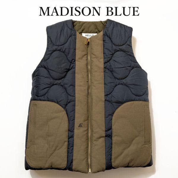 マディソン ブルー MADISON BLUE ダウンベスト ネイビー×オリーブ
