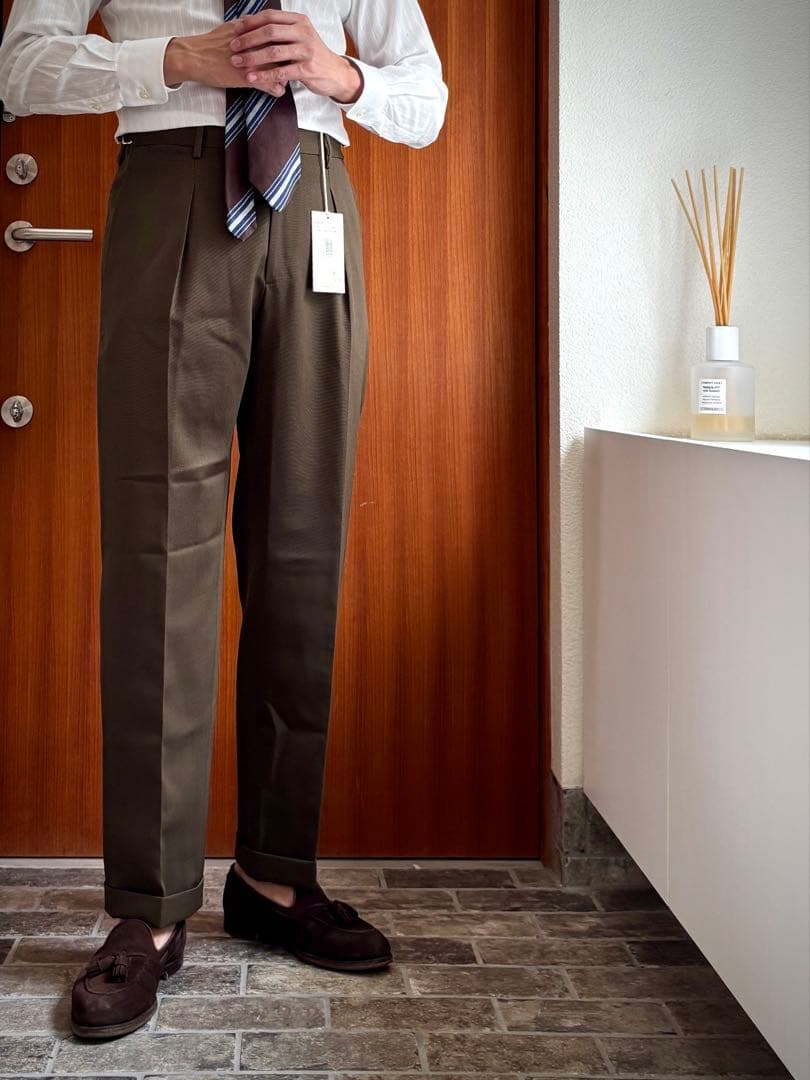 未使用 BRIGLIA1969 ブリリア ワークチノパンツ46 カーキ