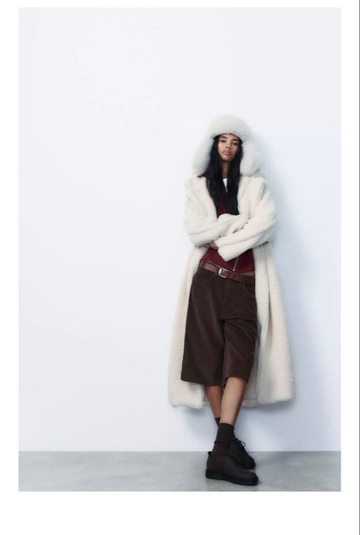 ZARA ボアロングコート