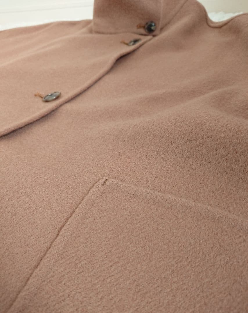 スタンドカラーダブルフェイスポンチョ スローブイエナ