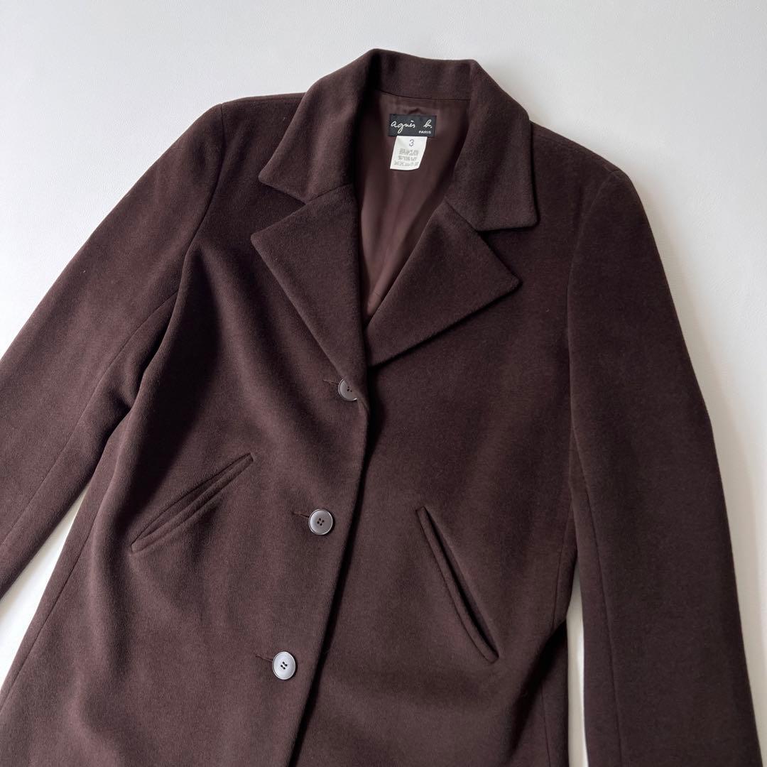 美品　agnes b. アニエスベー　ロングコート　チェスターコート　ウール