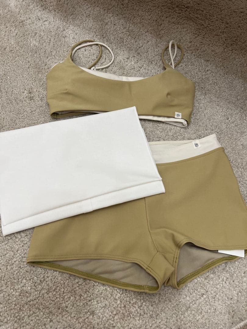 ETRE 水着　スイムウェア　トリコットバイカラースイムウェア　ベージュ