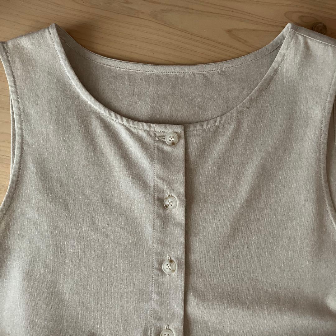 【新品未使用】ドゥファミリー　ベージュ ノースリーブ ロングワンピース