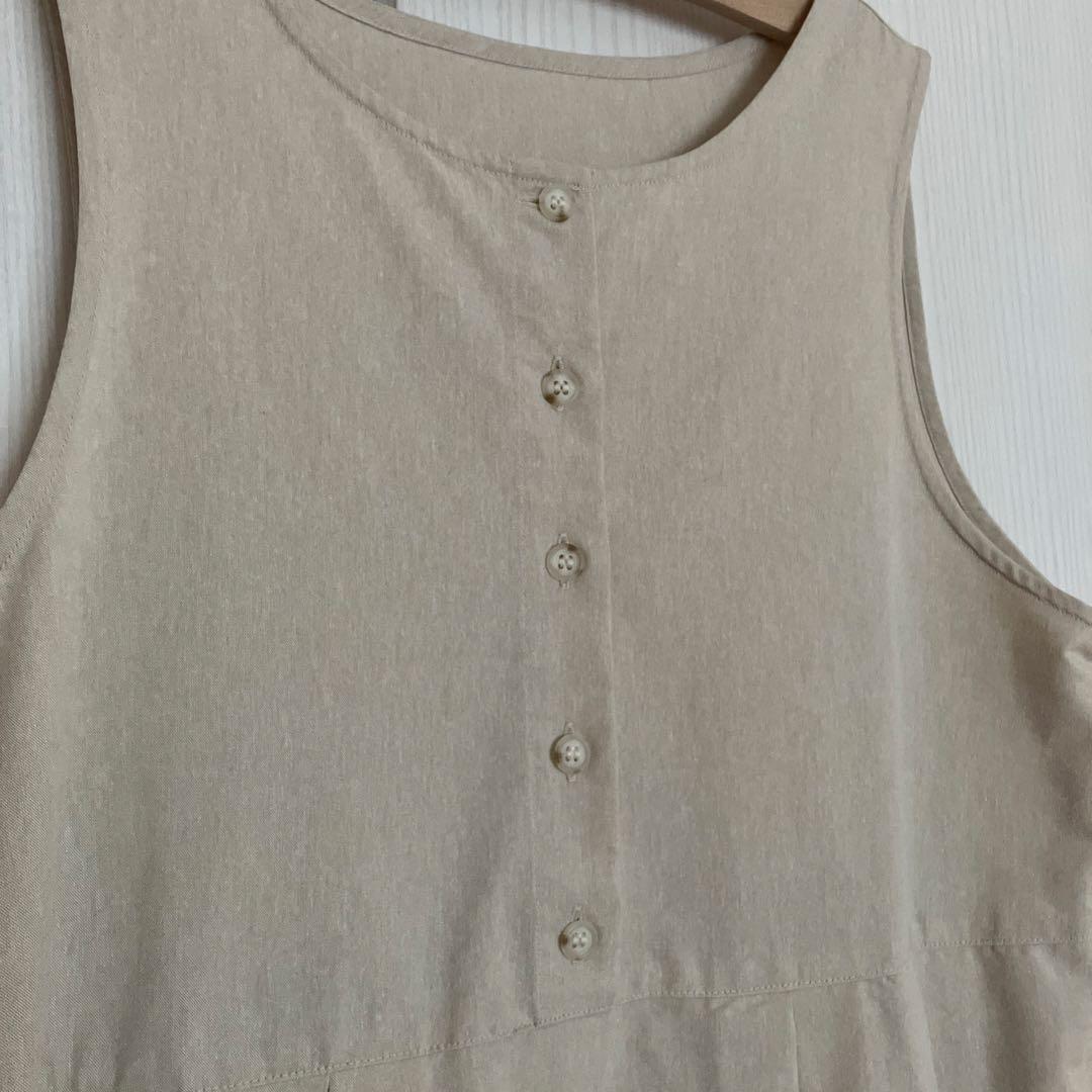 【新品未使用】ドゥファミリー　ベージュ ノースリーブ ロングワンピース