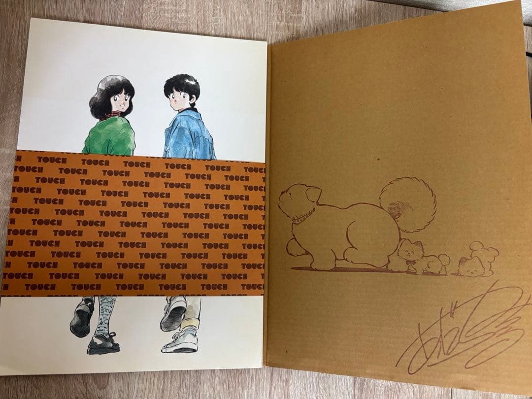 【当時物まとめ】タッチ あだち充自選複製原画集＋写真＋紙製ブックカバー