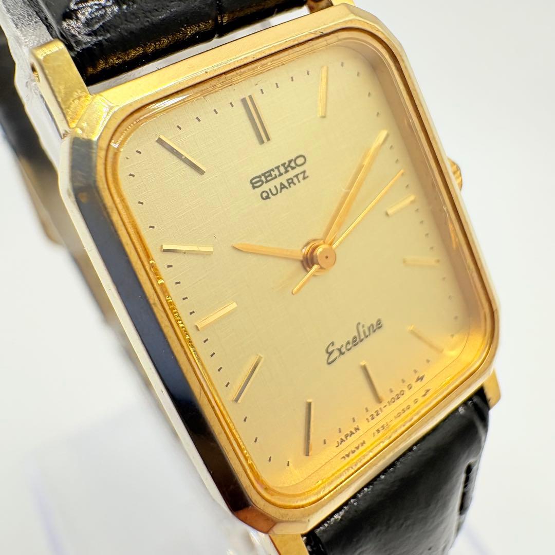 美品★稼働 新品電池 SEIKO セイコー 腕時計 エクセリーヌ スクエア