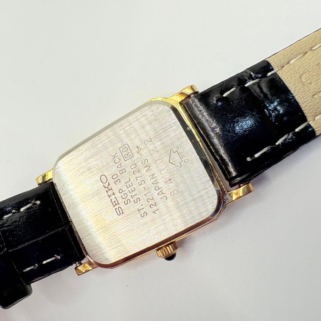 美品★稼働 新品電池 SEIKO セイコー 腕時計 エクセリーヌ スクエア