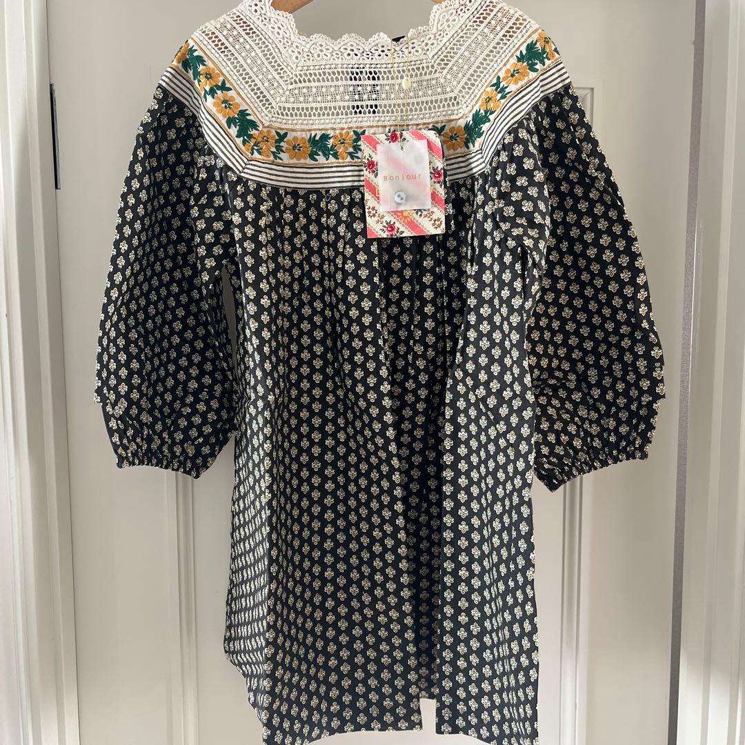 Bonjour diary プロヴァンスプリントワンピース　8y 新品　25aw
