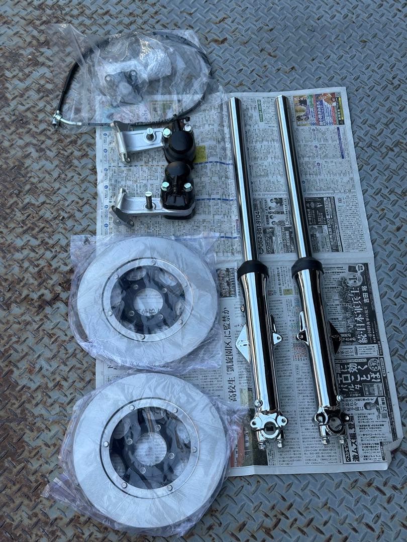 CB400F HONDA メッキ　ダブルディスクセット　ノーマル純正対応33Π