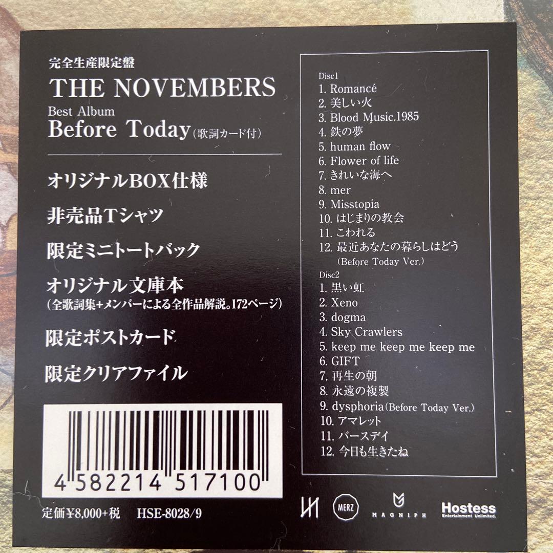 新品 THE NOVEMBERS Before Today 完全生産限定盤