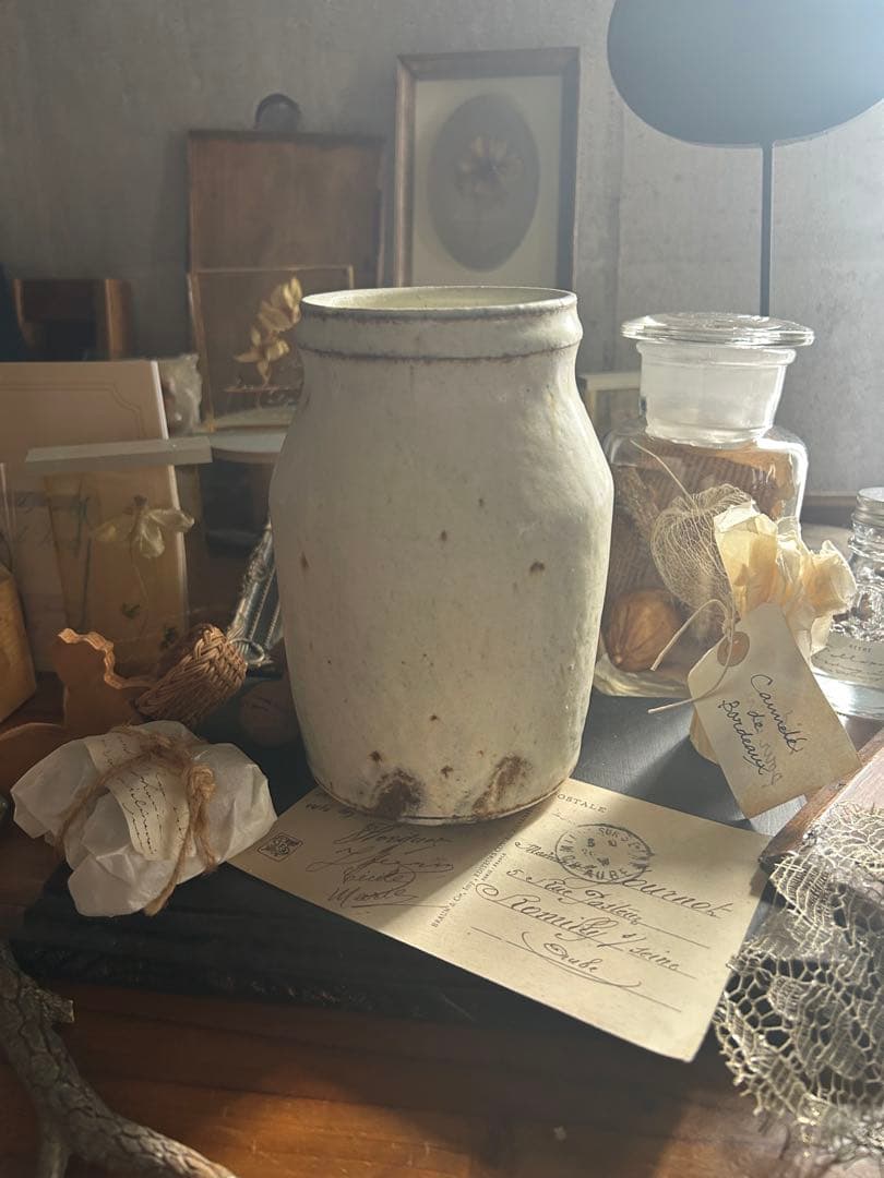 平野日奈子 粉引き カトラリー入れ 花瓶