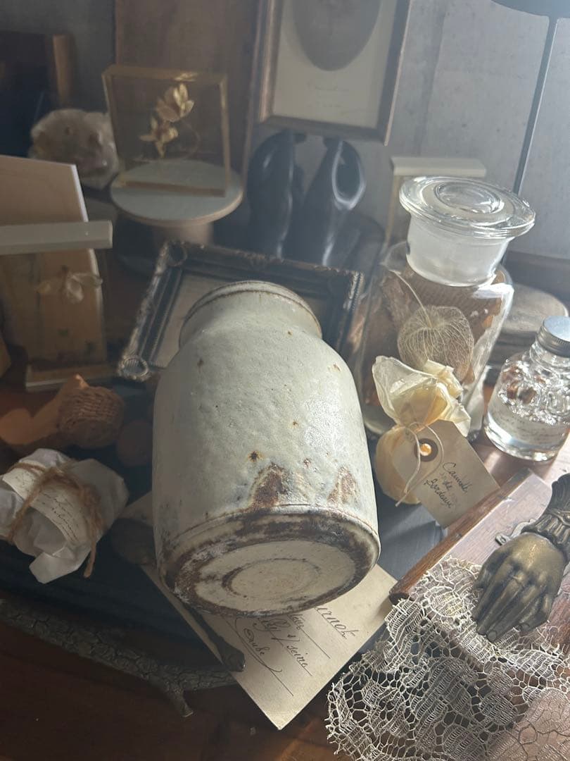 平野日奈子 粉引き カトラリー入れ 花瓶