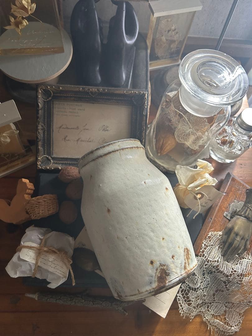 平野日奈子 粉引き カトラリー入れ 花瓶