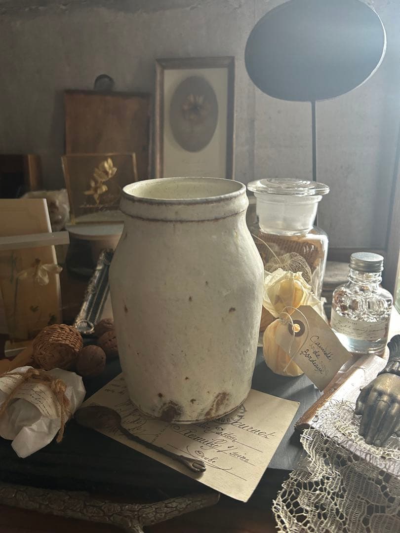 平野日奈子 粉引き カトラリー入れ 花瓶