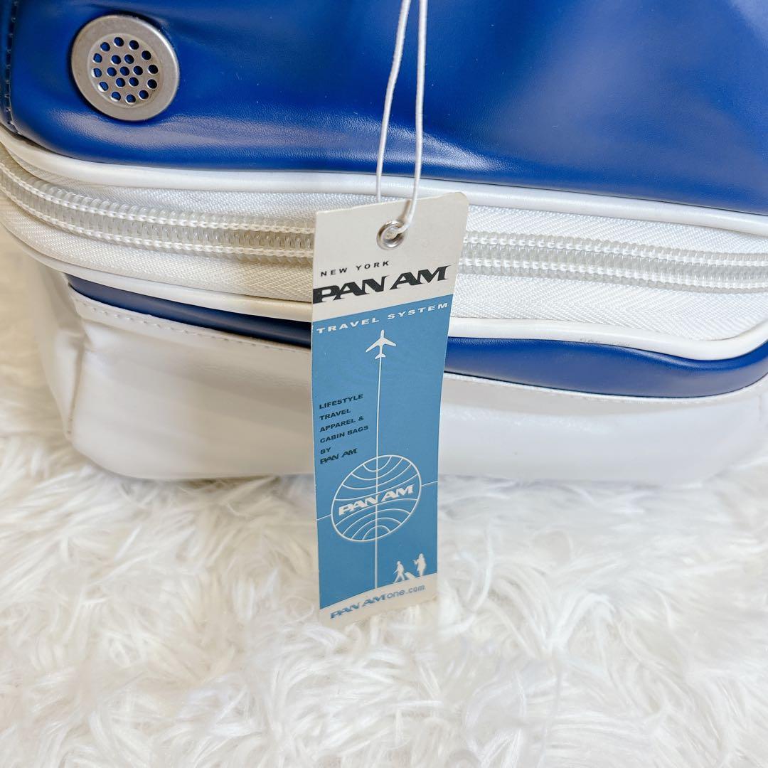 【未使用 タグ付き】PAN AM パンナム ボストンバッグ トラベル 青 白