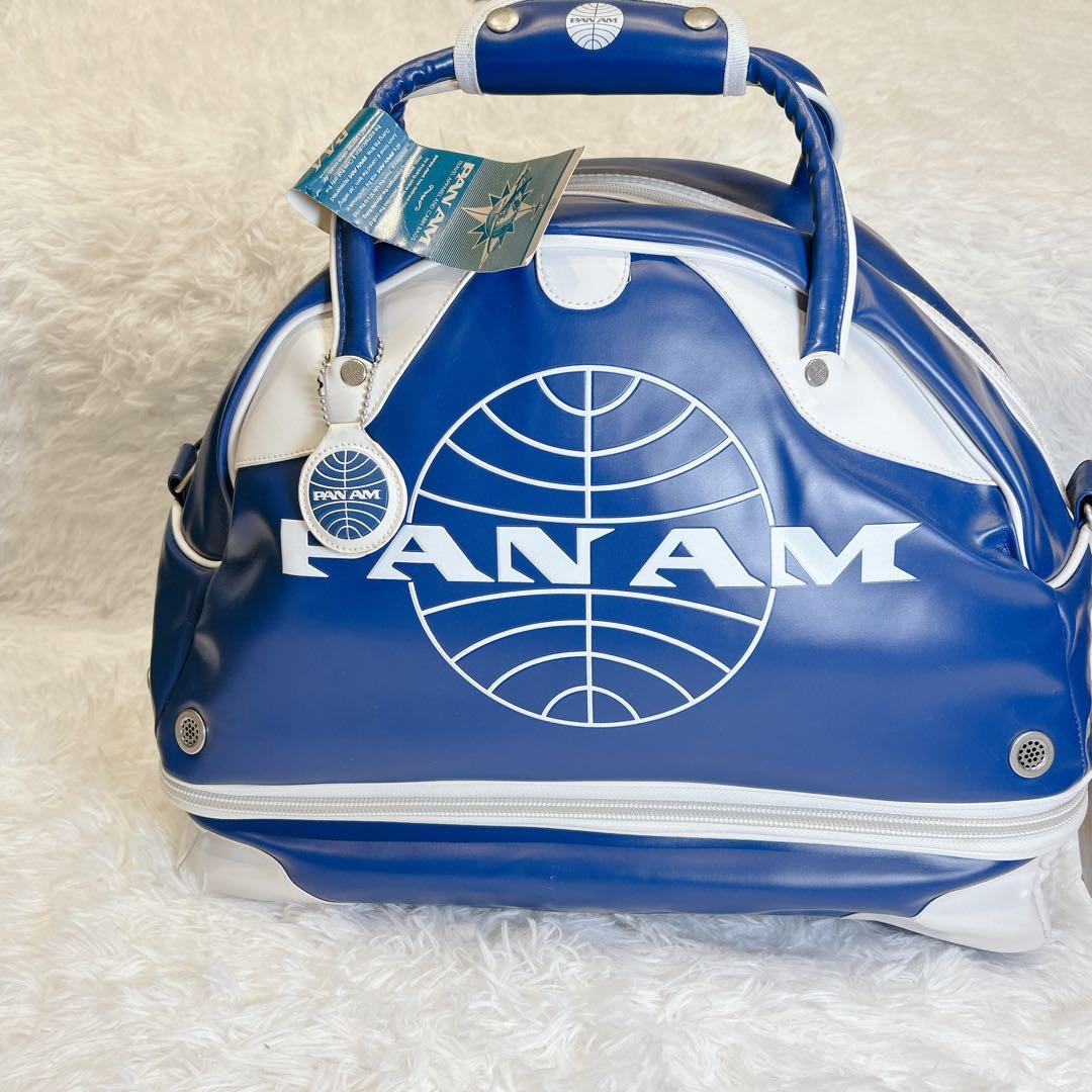 【未使用 タグ付き】PAN AM パンナム ボストンバッグ トラベル 青 白