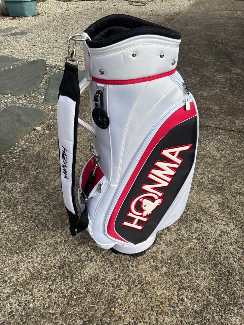 HONMA キャディバッグ ホワイト/ブラック/レッド