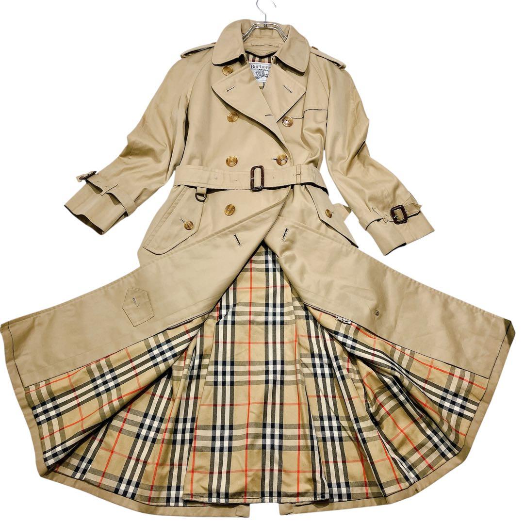 【専用品バーバリーズ　ロングダブルトレンチコート　ハニーベージュ　ノバチェ