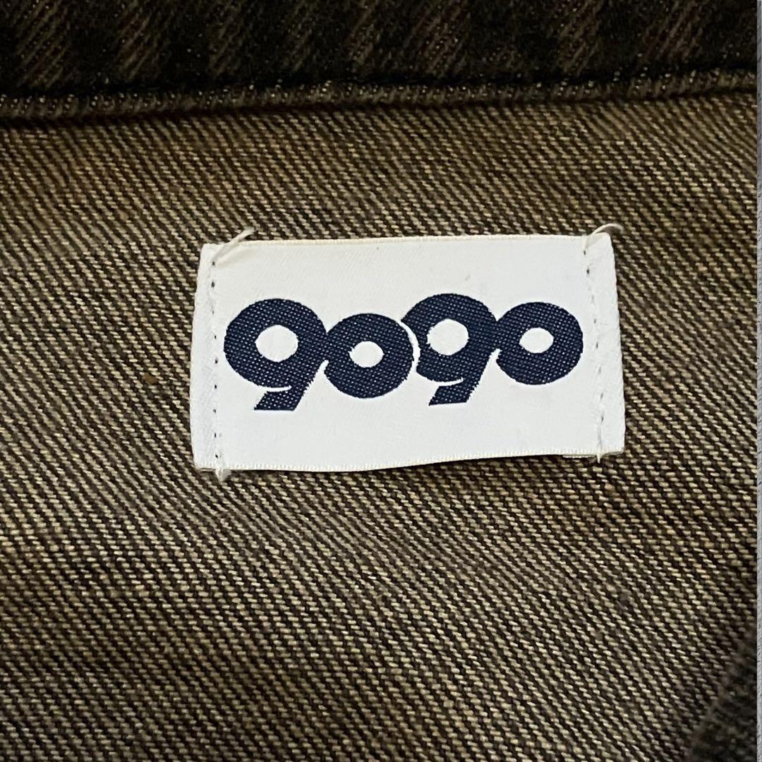 9090 ナインティナインティ キングロゴ刺繍 デニムジャケット グレーXL相当