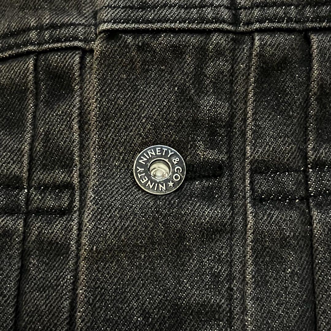 9090 ナインティナインティ キングロゴ刺繍 デニムジャケット グレーXL相当