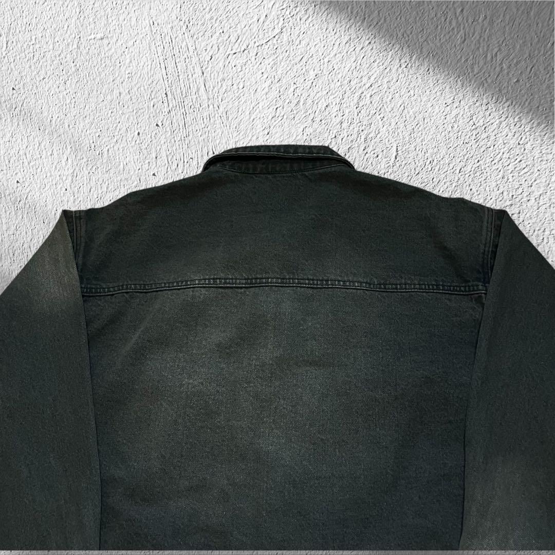 9090 ナインティナインティ キングロゴ刺繍 デニムジャケット グレーXL相当