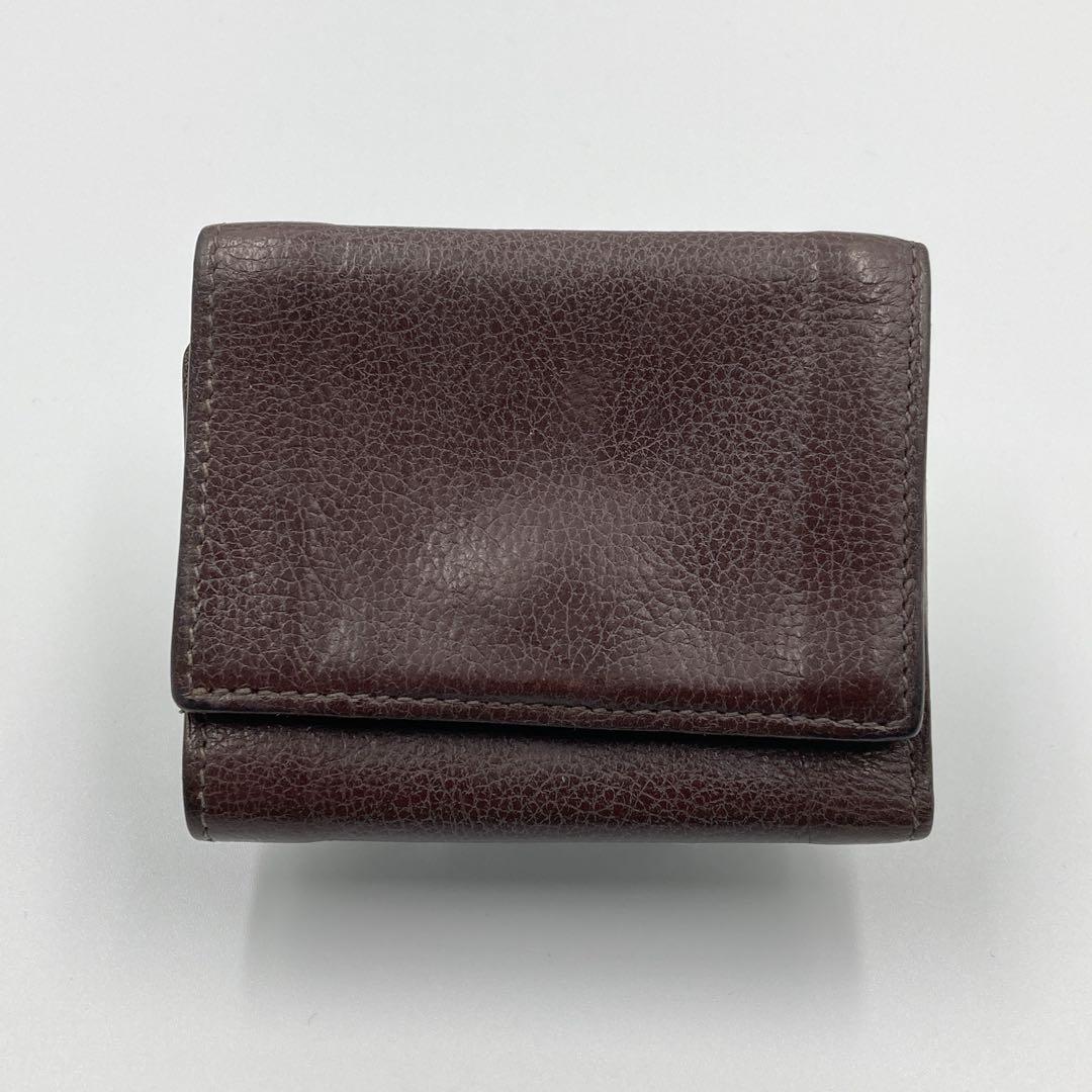 【美品】IL BISONTE イルビゾンテ ３つ折り財布 レザー 茶 イタリア