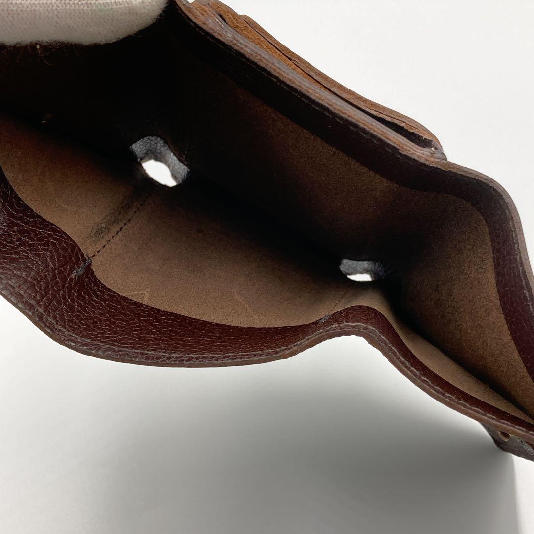 【美品】IL BISONTE イルビゾンテ ３つ折り財布 レザー 茶 イタリア