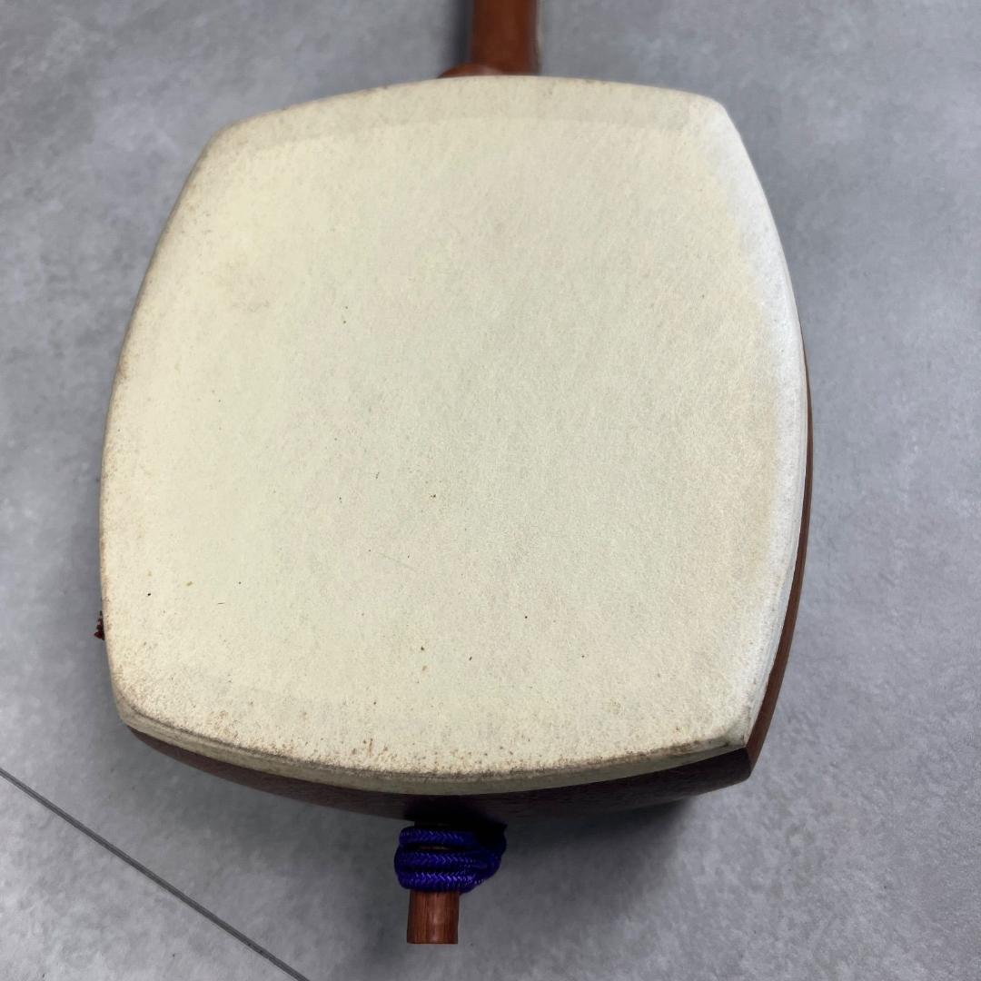 状態良好　中棹地唄三味線　花梨　和紙胴　木撥　和楽器　セミハードケース