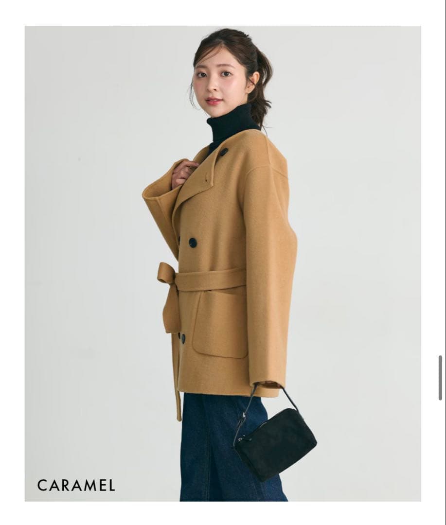 【新品タグ付き】ベースメントオンライン　ノーカラー2wayリバーミドルコート