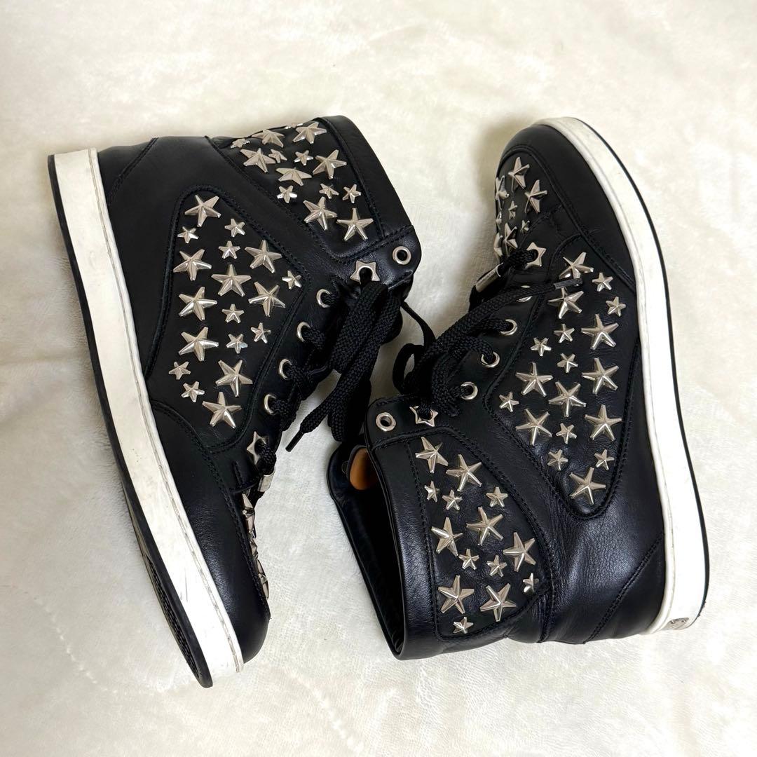 JIMMY CHOO 星型スタッズ ハイカット スニーカー　36 黒 ブラック