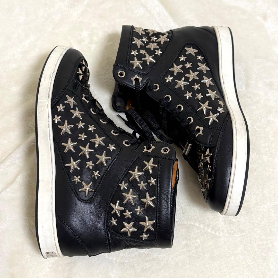 JIMMY CHOO 星型スタッズ ハイカット スニーカー　36 黒 ブラック