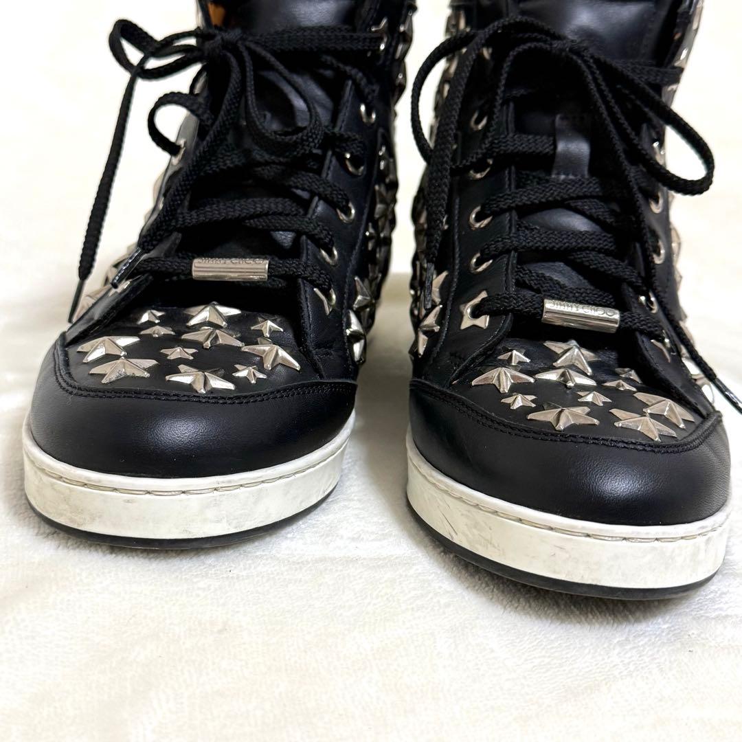 JIMMY CHOO 星型スタッズ ハイカット スニーカー　36 黒 ブラック
