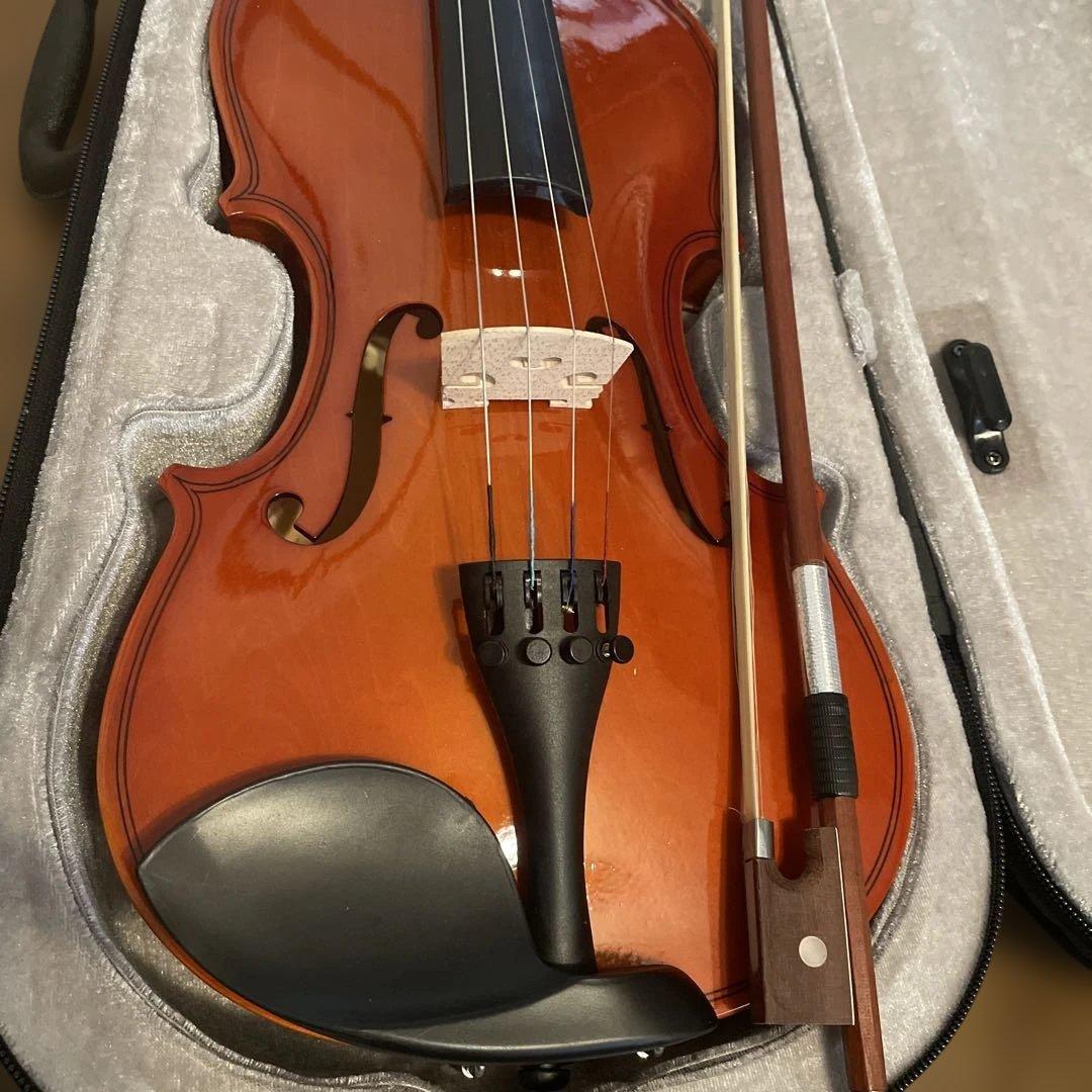 ほぼ未使用。格安オレンジ バイオリン フルサイズ 4/4 ハードケース付き