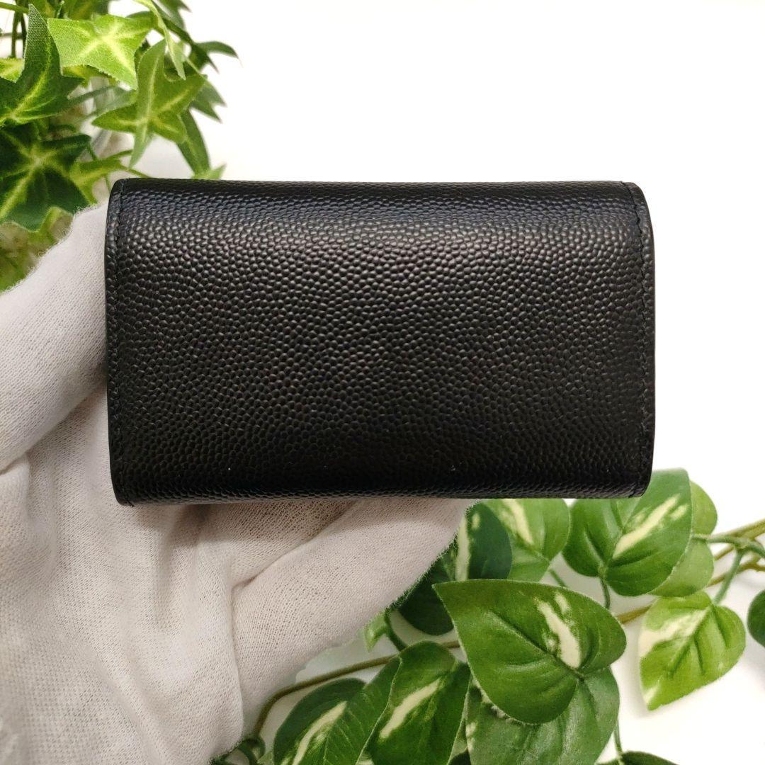 サンローラン　4連キーケース　カサンドラ　YSL　レザー　ブラック