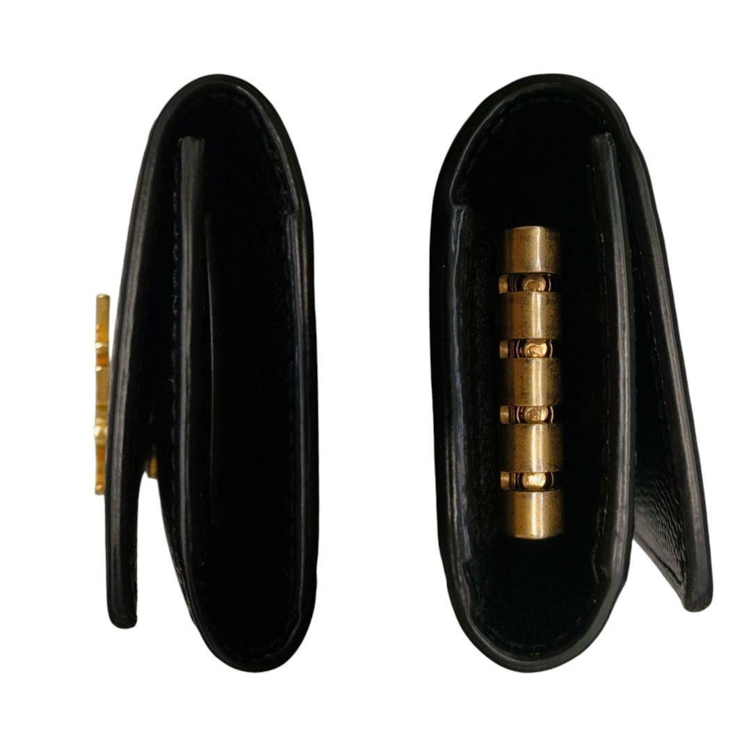 サンローラン　4連キーケース　カサンドラ　YSL　レザー　ブラック