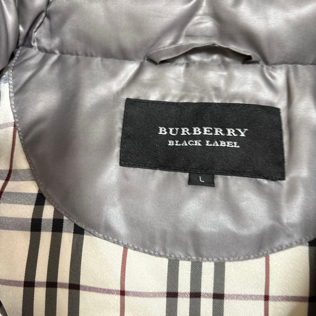 バーバリー　ブラックレイベル　ダウンベストフード付　グレー　L寸