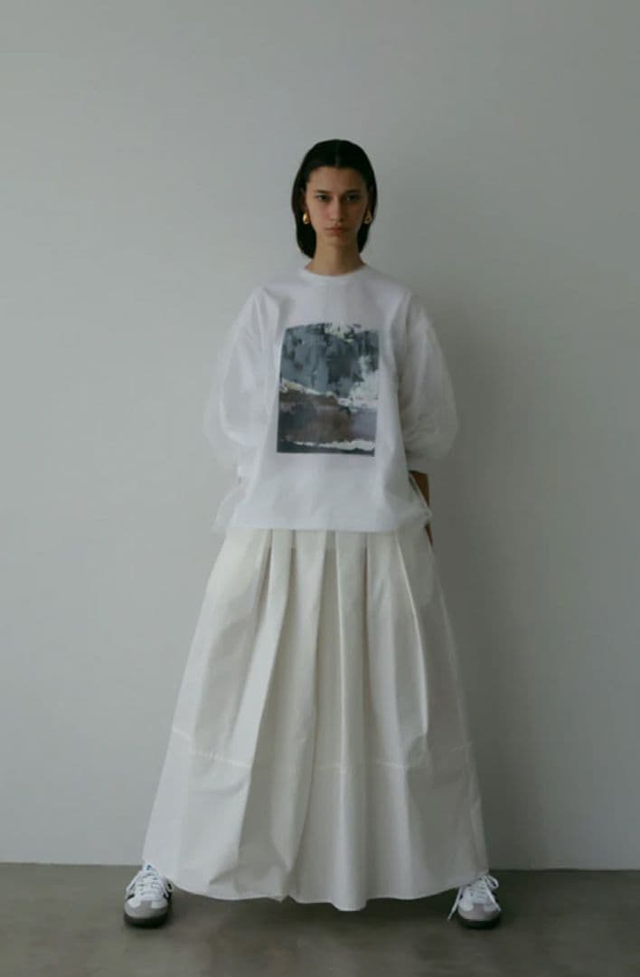 LOHENローヘン.ハイカウントグログランスカートパンツ