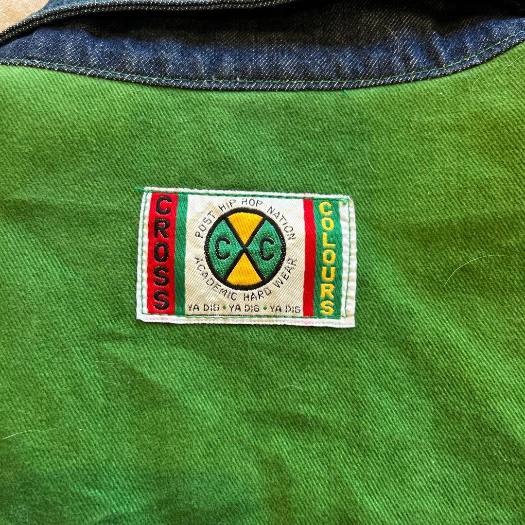 美品★CROSS COLOURS カラーブロックデニムジャケット サイズ3