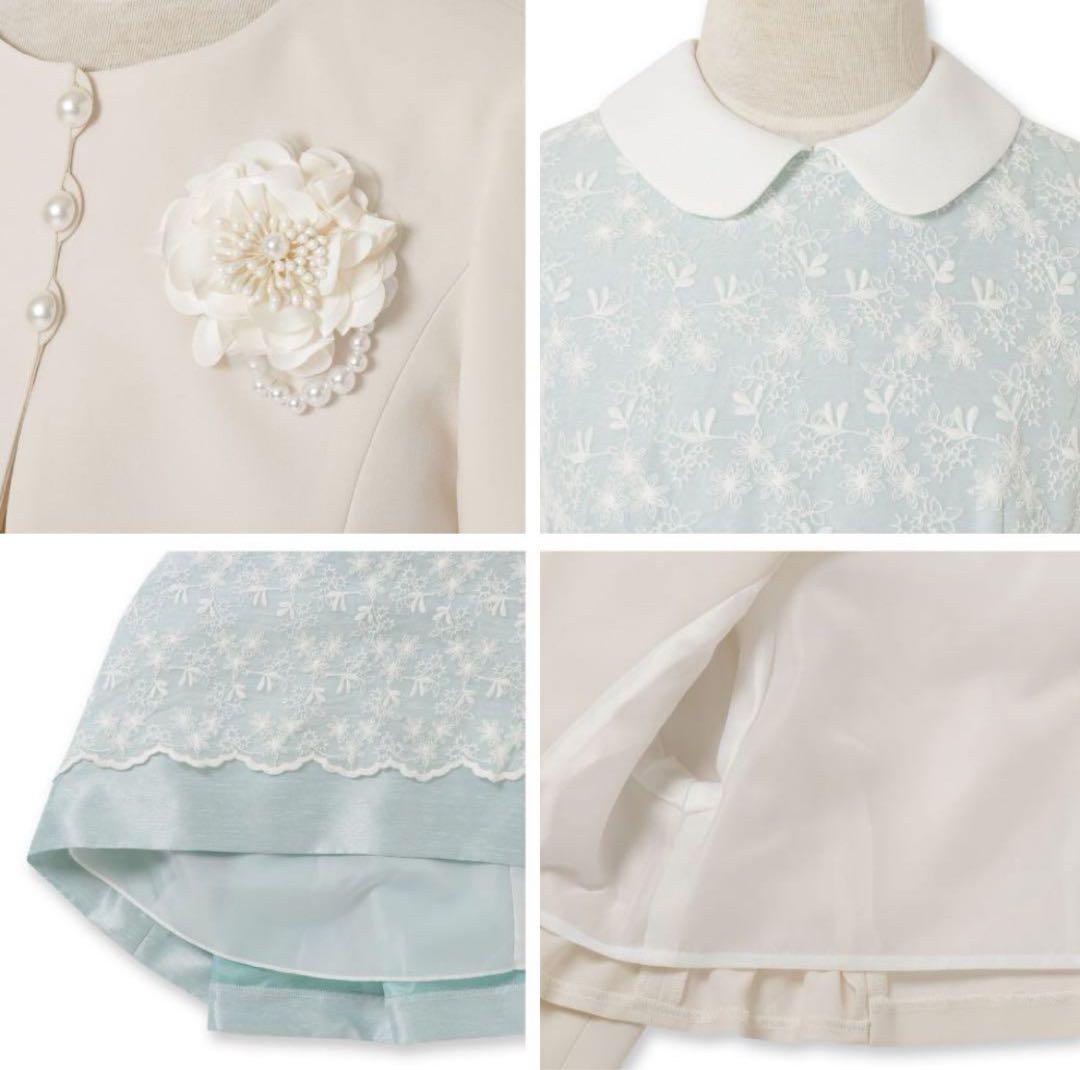 ショパン　ミントカラーニュアンスレースアンサンブル　130 ★靴付