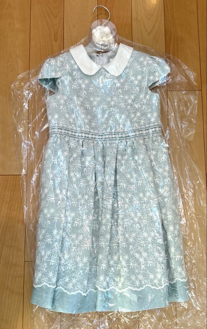 ショパン　ミントカラーニュアンスレースアンサンブル　130 ★靴付