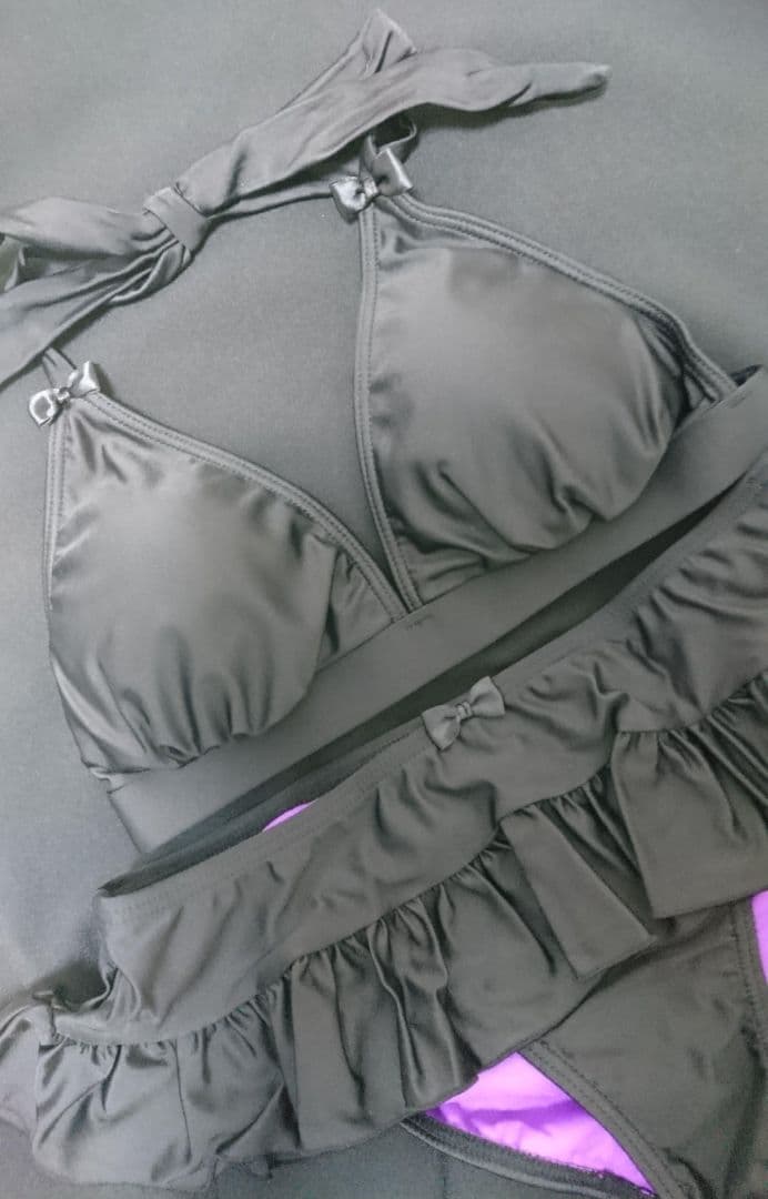 新品マイハニービーMHBプチリボンスカパン水着ビキニセット旅行プール海 ブラック