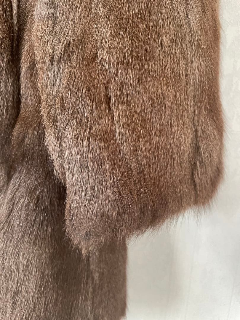 美品　孔雀 PEACOCK FEATHER ミンク　毛皮　コート　ブラウン