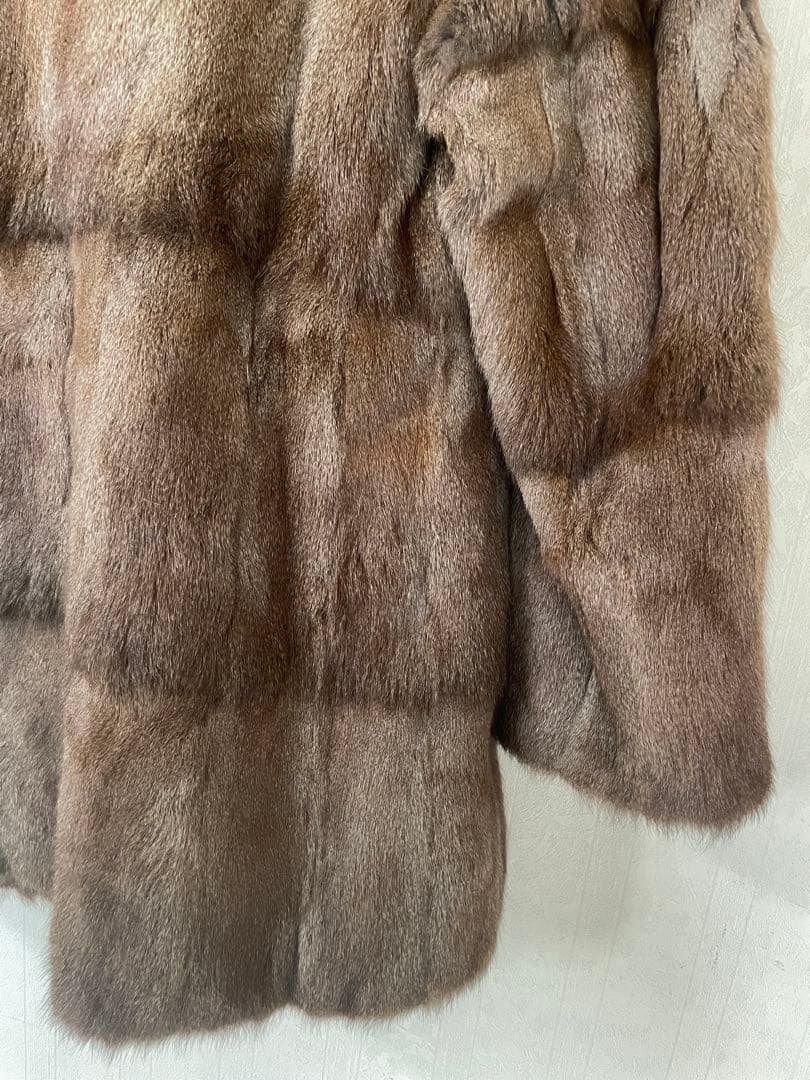美品　孔雀 PEACOCK FEATHER ミンク　毛皮　コート　ブラウン