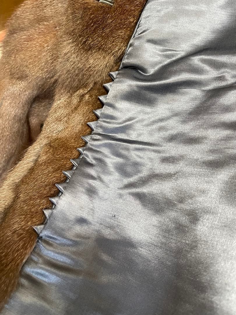 美品　孔雀 PEACOCK FEATHER ミンク　毛皮　コート　ブラウン