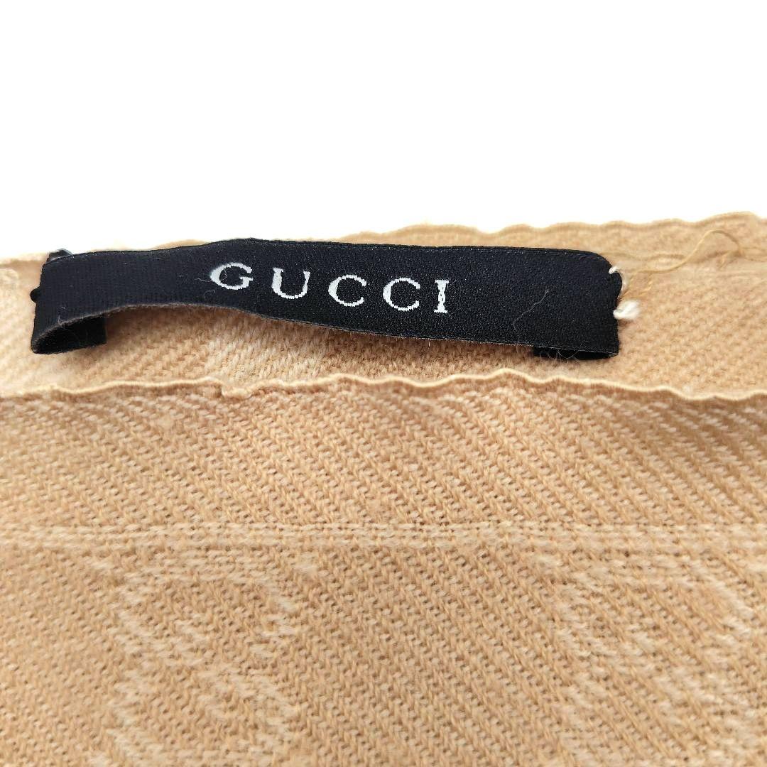 GUCCI グッチ　ベージュ フリンジマフラー