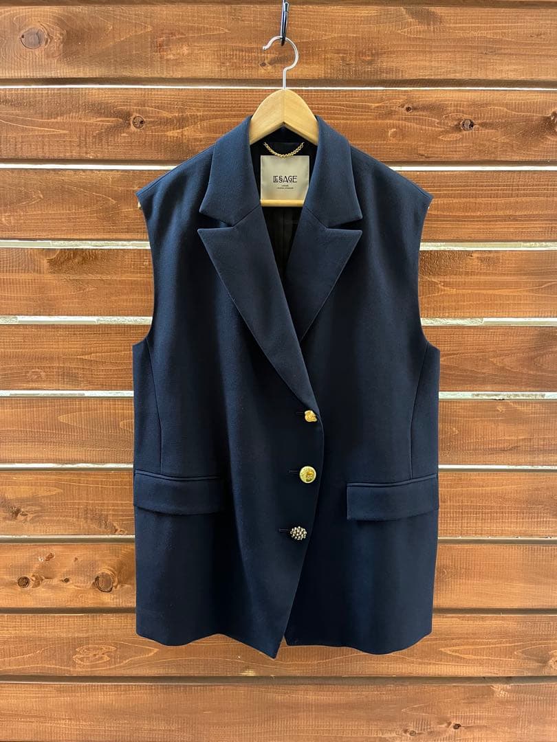 y*u様 ジャーナルスタンダード　LESAGE 暗めネイビー★ボタンデザイン