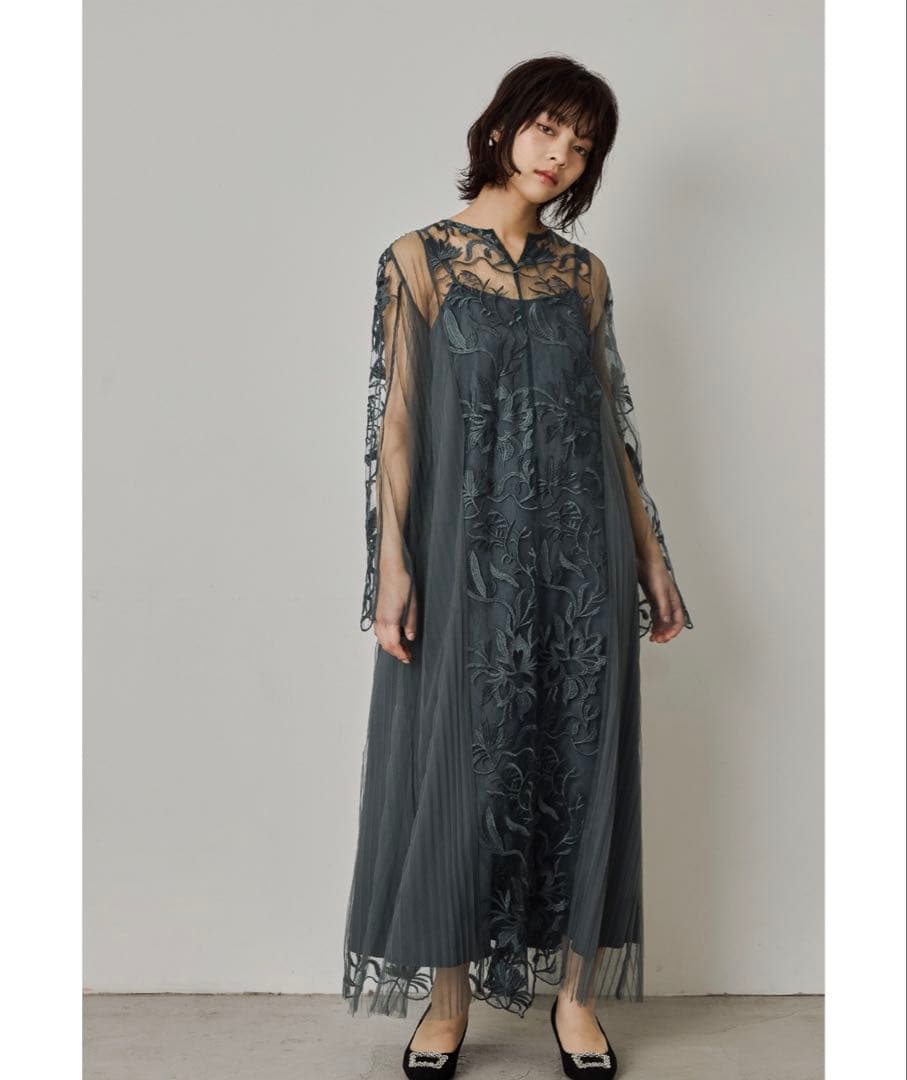 エスニックサイドプリーツドレス Aライン マタニティ 妊婦 結婚式 同窓会