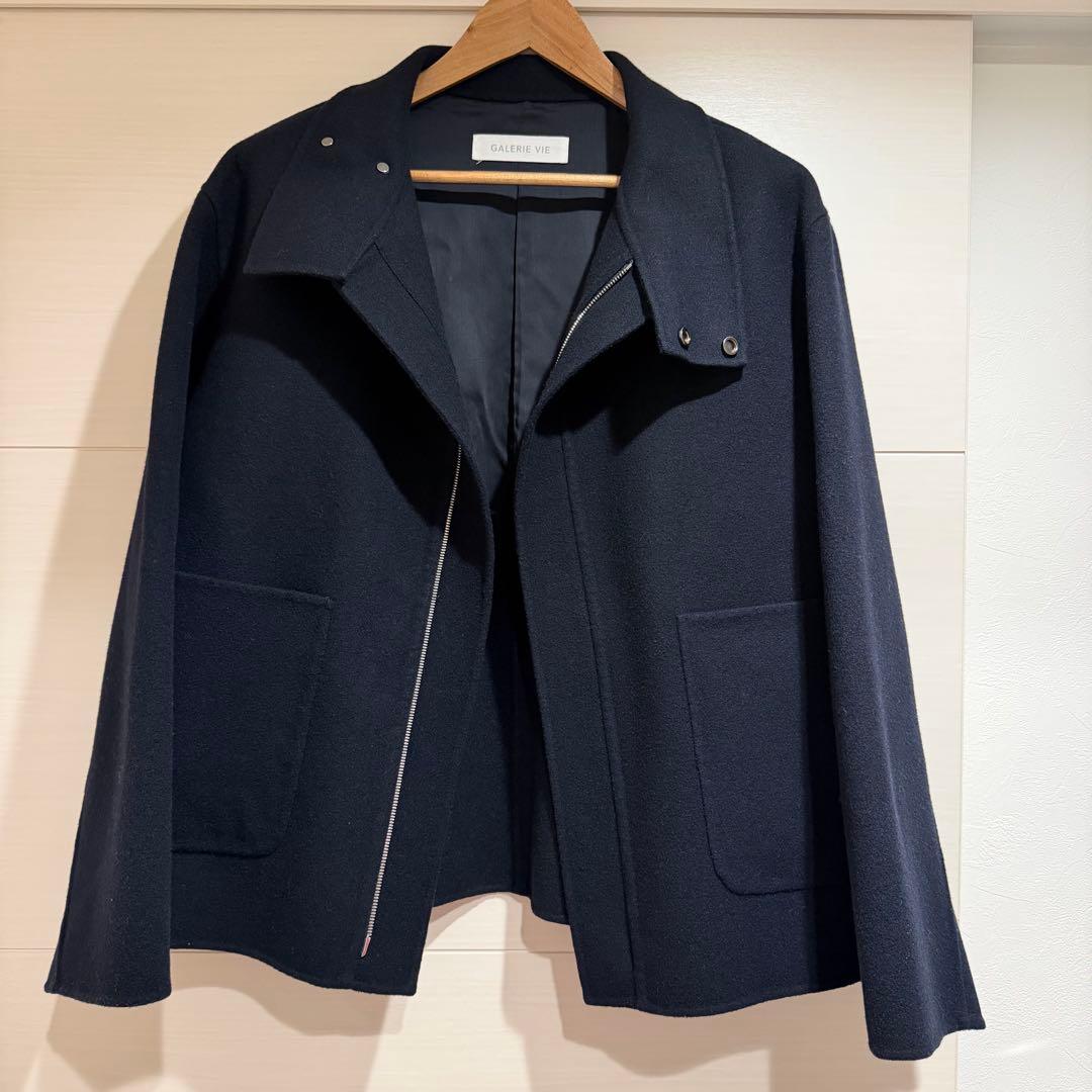 GALERIE VIE ライトメルトンスタンドカラーショートコート